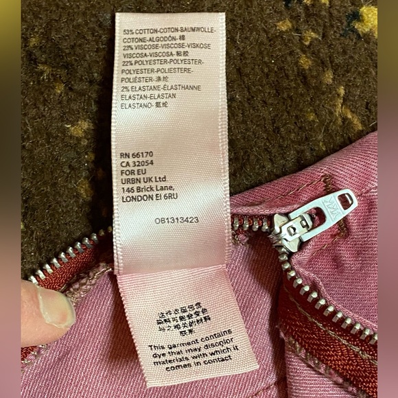 Free People We the Free Juliet Flare Jeans Size 26 Side Zip Pink Stretch Denim - Picture 13 of 15